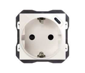 Base schuko 16 A 250V~ con cargador USB C 10,5W blanco Simon 270