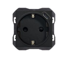 Base schuko 16 A 250V~ con cargador USB C 10,5W negro mate Simon 270