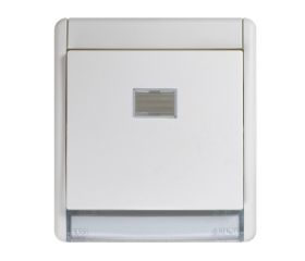 Pulsador monobloc IP55 10AX 250V~ con sistema de embornamiento rápido blanco Simon Aqua