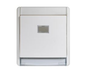 Conmutador componible IP55 10AX con sistema de embornamiento rápido blanco Simon Aqua