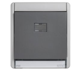 Conmutador componible IP55 10AX con sistema de embornamiento rápido gris Simon Aqua