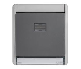 Conmutador componible IP55 10AX con luminoso incorporado y sistema de embornamiento rápido gris Simon Aqua