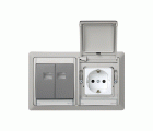 Marco para cajas de empotrar de 2 elementos horizontal blanco Simon Aqua