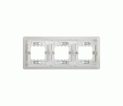 Marco para cajas de empotrar de 3 elementos horizontal gris Simon Aqua