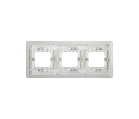 Marco para cajas de empotrar de 3 elementos horizontal gris Simon Aqua