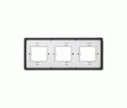 Marco para cajas de empotrar de 3 elementos horizontal gris Simon Aqua