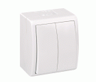 Conmutador doble IP54 250 V 10 AX con conexión a tornillo blanco Simon Aquarius