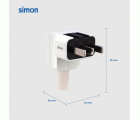 CLAVIJA PARA COCINAS 2P+TT 25A 250V BLANCO Simon