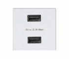 Cargador USB doble 5V/DC 2.1A tipo A hembra blanco Simon 27 Play