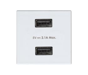 Cargador USB doble 5V/DC 2.1A tipo A hembra blanco Simon 27 Play
