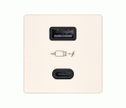 Cargador USB doble A+C 30W Power Delivery marfil Simon 27