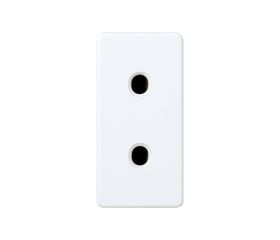Base de enchufe bipolar 16 A 250V~ de medio elemento con dispositivo de seguridad y emb. a tornillo blanco Simon 27 Play