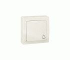 Pulsador monobloc con grabado campana 10 A 250V~ con sistema de embornamiento a tornillo blanco Simon 73 Loft