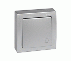 Pulsador monobloc con grabado campana 10 A 250V~ con sistema de embornamiento a tornillo aluminio Simon 73 Loft