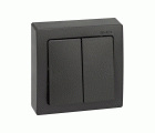 Grupo de 2 interruptores 10 AX 250V~ con sistema de embornamiento a tornillo Simon 73