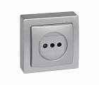 Base de enchufe bipolar monobloc 16 A 250V~ con dispositivo seguridad y embornamiento a tornillo aluminio Simon 73 Loft