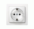 Base de enchufe schuko monobloc 16 A 250V~ con dispositivo seguridad y embornamiento a tornillo blanco Simon 73 Loft