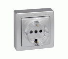 Base de enchufe schuko monobloc 16 A 250V~ con dispositivo seguridad y embornamiento a tornillo aluminio Simon 73 Loft