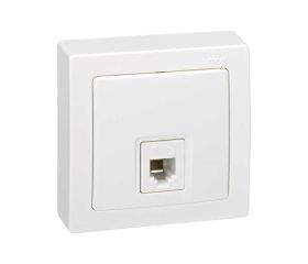 Toma telefónica monobloc con 6 contactos RJ12 blanco Simon 73 Loft