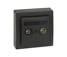 Toma de señal modular R-TV+SAT intermedia grafito Simon 73
