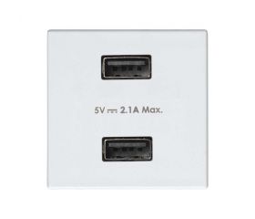TOMA 2 CARGADOR USB 2.1A BLANCO