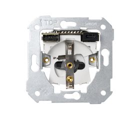 Base de enchufe schuko con doble cargador USB A + C 10,5W Simon 75
