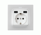 Base schuko con cargador USB C+C Simon 75