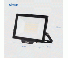 PROYECTOR  LED 50W 5000 LÚMENES LUZ NEUTRA 4000K IP65 Simon