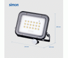 PROYECTOR LED SOLAR PIR 50W 800  LÚMENES LUZ NEUTRA 4000K IP65 Simon