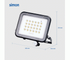 PROYECTOR LED SOLAR PIR 100W 1000  LÚMENES LUZ NEUTRA 4000K IP65 Simon
