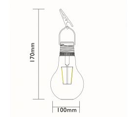 BOMBILLA SOLAR CRISTAL FILAMENTO LUXFORM