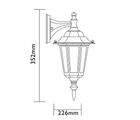 APLIQUE DESCENDENTE ORLANDO NEGRO E-27 60W 220V Luxform