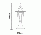 FAROLA SOBREMURO ORLANDO NEGRO E-27 60W 220V Luxform