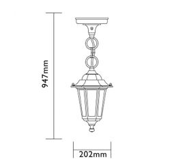 FAROLA COLGANTE ORLANDO NEGRO E-27 60W 220V Luxform