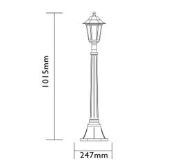 FAROL ORLANDO 1M NEGRO E-27 60W 220V Luxform