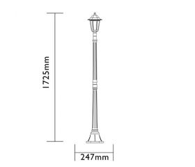 FAROL ORLANDO 1,7M NEGRO E-27 60W 220V Luxform