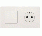 Kit 2 elementos Conmutador ancho pulsante + Clean Schuko Blanco