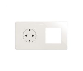 Kit 2 elementos hueco + Clean Schuko Blanco