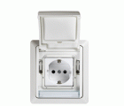 Base de enchufe schuko monobloc 10-16A 250V~ con t.t. lateral con embornamiento a tornillo blanco Simon Aqua
