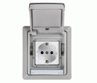 Base de enchufe schuko monobloc 10-16A 250V~ con t.t. lateral con embornamiento a tornillo gris Simon Aqua