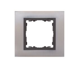 Marco para 1 elemento acero inox interior grafito Simon 82 Nature