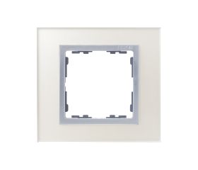 Marco para 1 elemento cristal plata interior aluminio Simon 82 Nature
