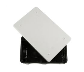 CAJA DE EMPOTRAR EMPALME 50X100X45MM NEGRA CON TAPA BLANCA Simon Brico