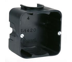 CAJA DE EMPOTRAR UNIVERSAL ENLAZABLE CUADRADA 65X65X40MM NEGRA Simon Brico