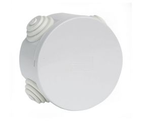 CAJA ESTANCA REDONDA Ø85x45 BLANCA CON CIERRE A PRESIÓN Y 4 CONOS AJUSTABLES IP44 Simon Brico