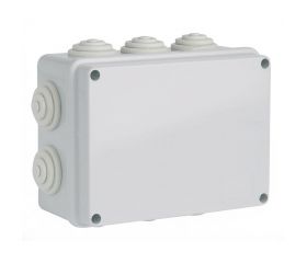 CAJA ESTANCA RECTANGULAR 190X140X70MM CON CIERRE A TORNILLO Y 10 CONOS AJUSTABLES IP55 SIMON BRICO