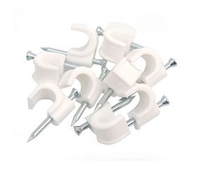 GRAPA DE CABLE REDONDO SECCIÓN 2x4MM 100 UNIDADES BLANCO Simon Brico