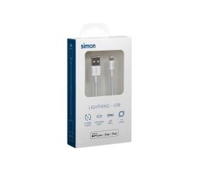 CABLE LIGHTNING - USB A BLANCO 1M SIMON