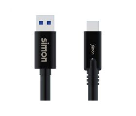 CABLE USB 3.1  A - USB C NEGRO 1M SIMON