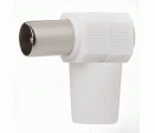CONECTOR MACHO ACODADO CABLE TV 9,5MM BLANCO SIMON BRICO